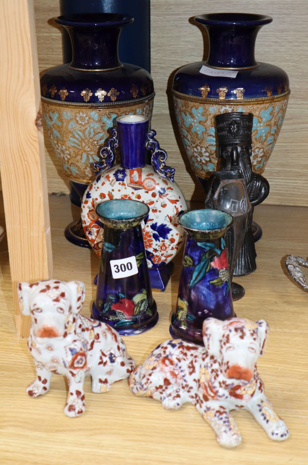 A pair of Doulton vases etc